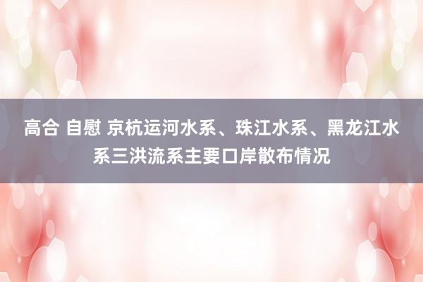高合 自慰 京杭运河水系、珠江水系、黑龙江水系三洪流系主要口岸散布情况