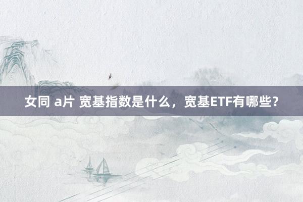 女同 a片 宽基指数是什么，宽基ETF有哪些？