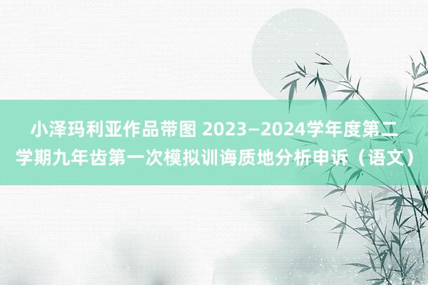 小泽玛利亚作品带图 2023—2024学年度第二学期九年齿第一次模拟训诲质地分析申诉（语文）