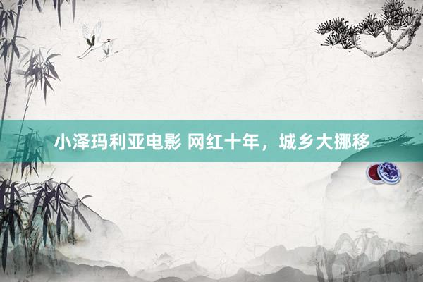 小泽玛利亚电影 网红十年，城乡大挪移